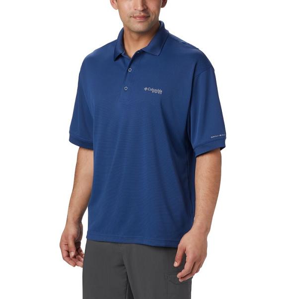 Columbia PFG Perfect Cast Polo Blue For Men's NZ98134 New Zealand